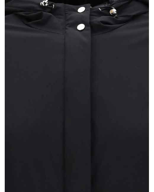 Herno Black Hooded Drawstring Jacket
