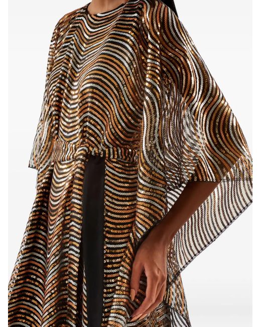 Taller Marmo Multicolor Erte Sequined Tulle Kaftan