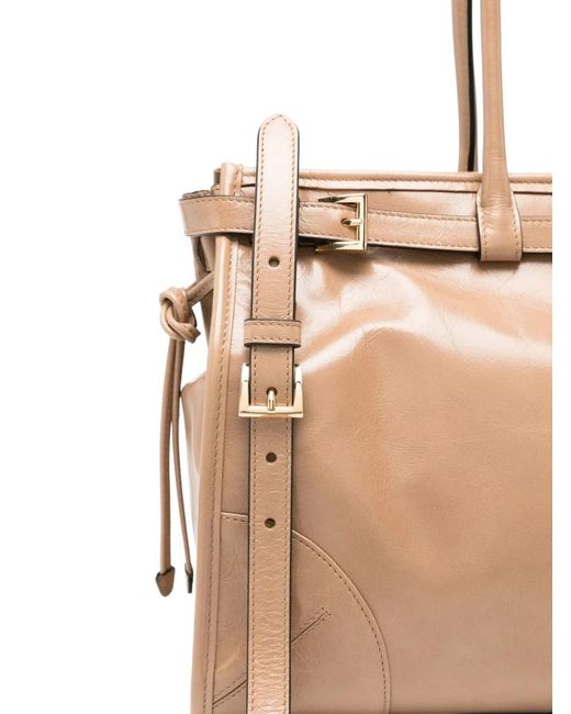 Prada Natural Logo-Plaque Shoulder Bag