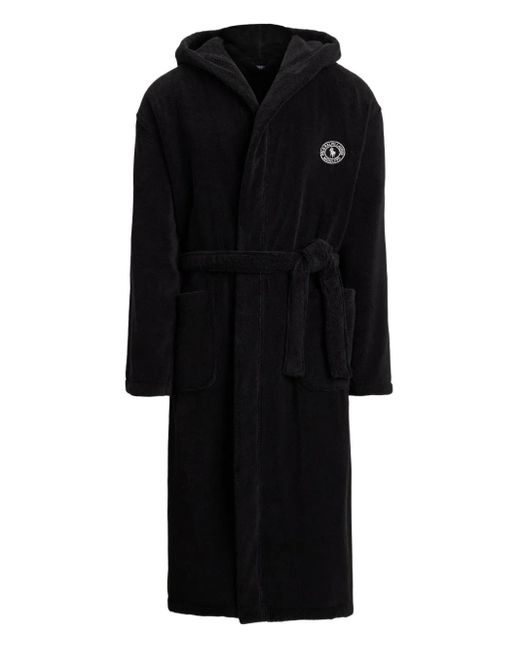 Polo Ralph Lauren Black Hooded Terrycloth Bathrobe for men
