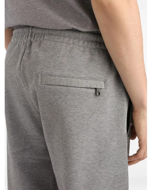 Dolce & Gabbana Gray Jersey Jogging Shorts With Embroidery for men