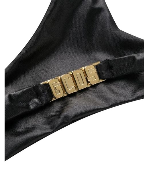 Gcds Black Logo-Hardware Bikini Bottoms