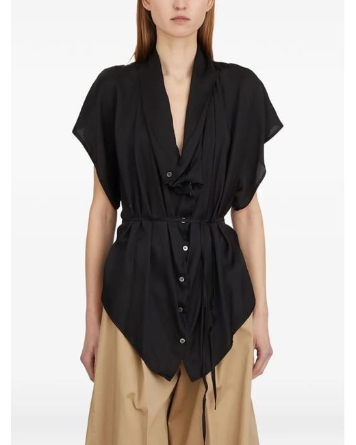 Collection Privée Black Drape Button Top