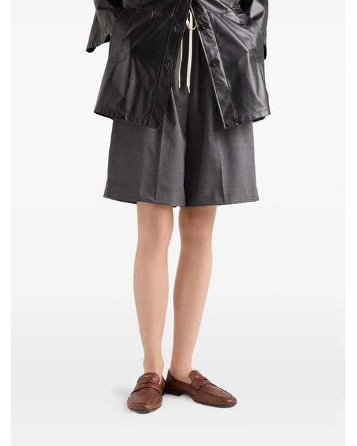 Prada Gray Light Wool Bermudas