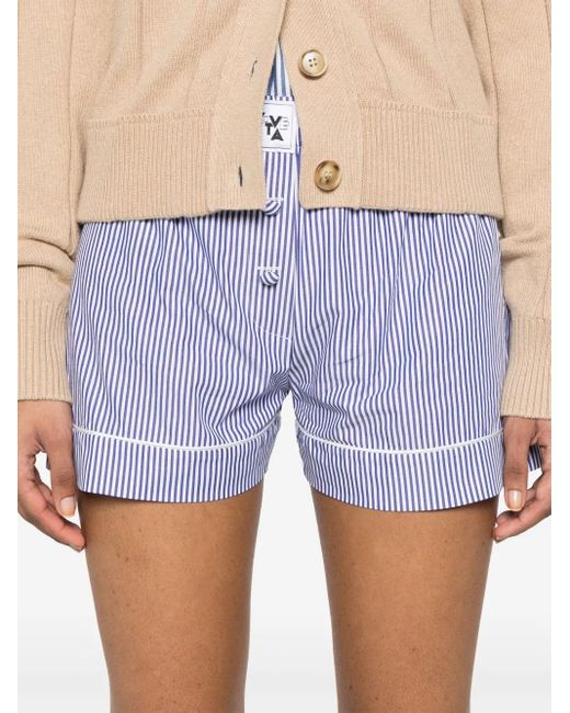 Vivetta Purple Striped Shorts