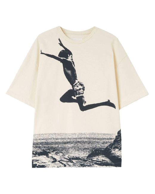 T-shirt en coton à imprimé graphique Jil Sander pour homme en coloris White