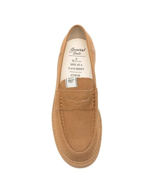 Maison Mihara Yasuhiro White Logo-Patch Loafers for men