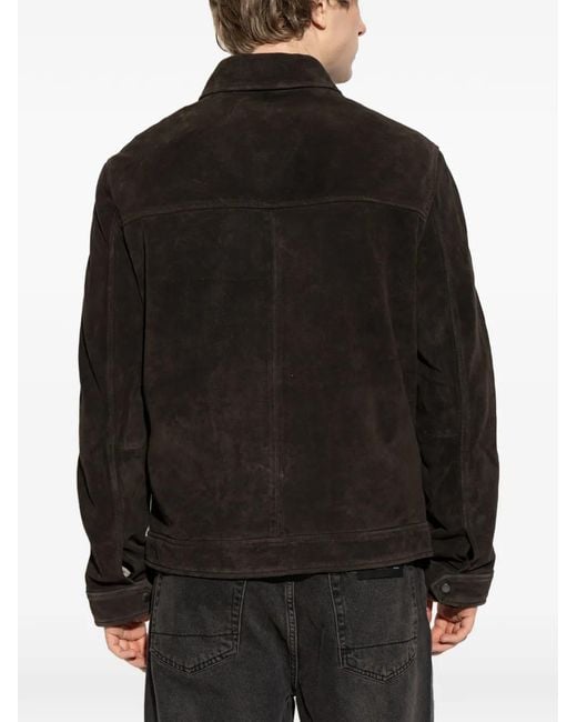 AllSaints Black Nates Button-Up Jacket for men