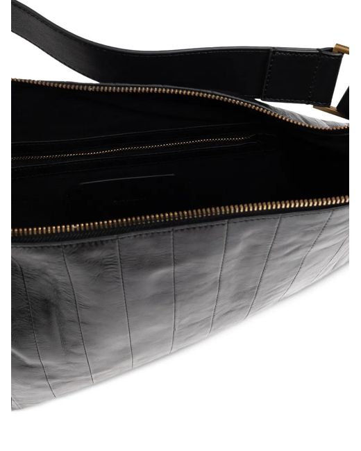 AllSaints Black Edbury Panel Shoulder Bag