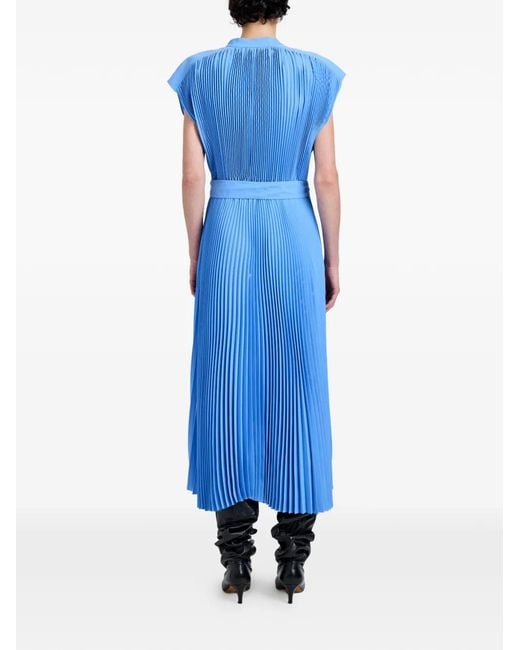 Proenza Schouler Blue Farah Pleated Midi Dress