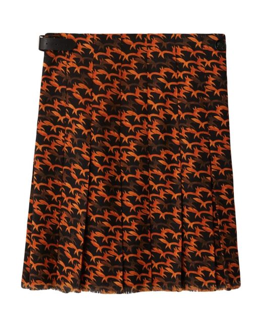 Burberry Brown Fox-Print Wool Kilt
