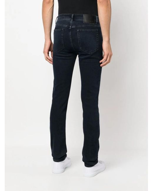 Acne Blue Mid-Rise Slim-Fit Jeans for men