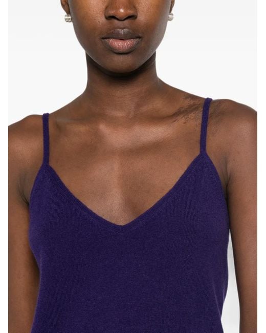 Bompard Blue Strappy V-Neck Tank Top