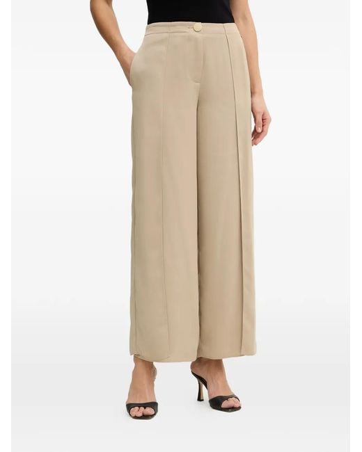 ARMANI EXCHANGE Natural Side-Slit Pleated Trousers