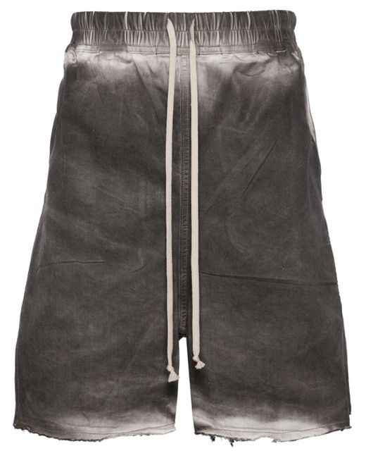 Rick Owens Gray Long Boxers Faded-effect Shorts for men