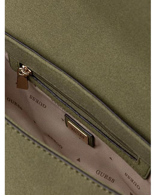 Guess Green Danya Logo-Plaque Shoulder Bag