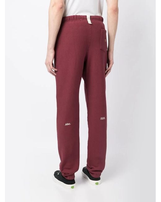 Advisory Board Crystals Red Logo-Patch Track Pants for men