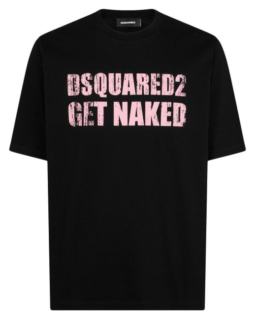 DSquared² Black Cotton Blend T-shirt for men