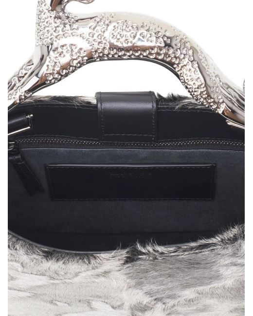 Lanvin Gray Animal Hardware Fur Tote Bag
