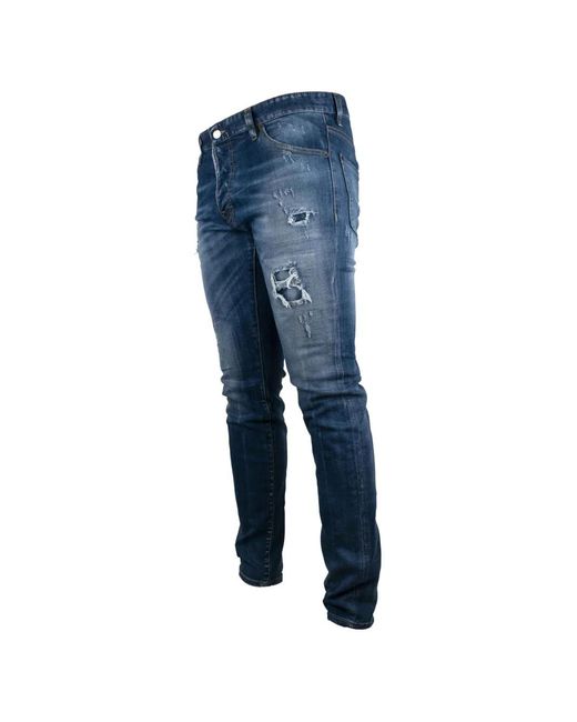 DSquared² Blue Cool Guy Distressed-Effect Jeans for men