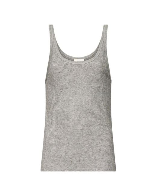 Loulou de Saison Gray Roni Rib-Knit Tank Top