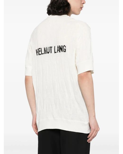 Helmut Lang White Crushed-Effect Sweater for men