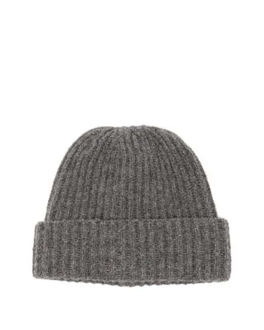 Zanone Gerippte Beanie in Gray für Herren