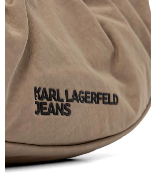 Karl Lagerfeld White Gathered Shoulder Bag