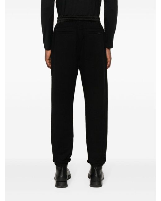 Pantalones de chándal con logo bordado Saint Laurent de hombre de color Black