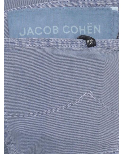 Jacob Cohen Blue Logo-Patch Straight-Leg Trousers for men