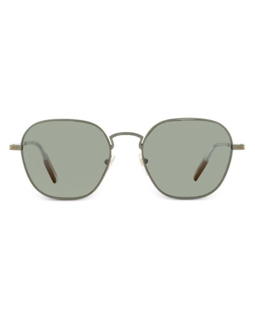 Zegna Eckige Sonnenbrille mit Gravur in Gray für Herren