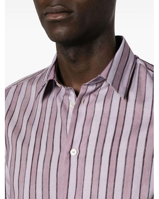 Paul Smith Red Striped Organic Cotton Shirt for men