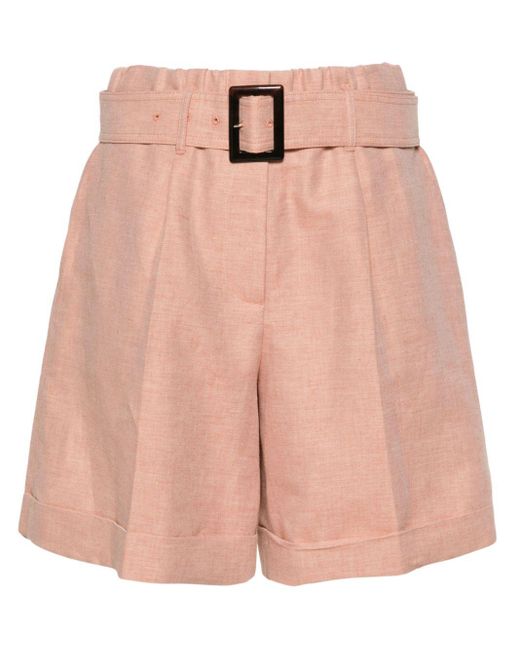 Lorena Antoniazzi Pink Belted Pleated Shorts