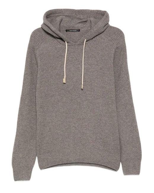 Tagliatore Geribbelde Hoodie in het Gray voor heren