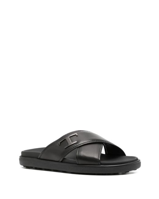Tod's Black Slides Shoes for men