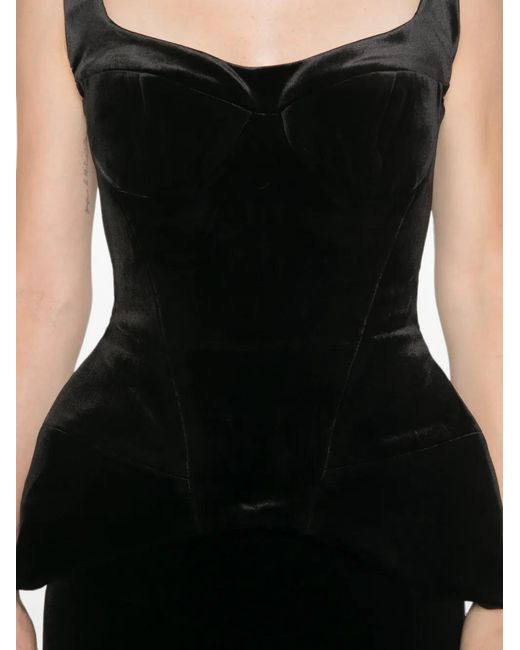 Adamaris Black Zip-Fastening Corset-Style Maxi Skirt Set