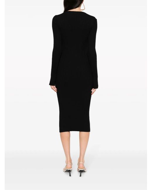 Abito Lora A Coste Con Cut-Out di Anine Bing in Black