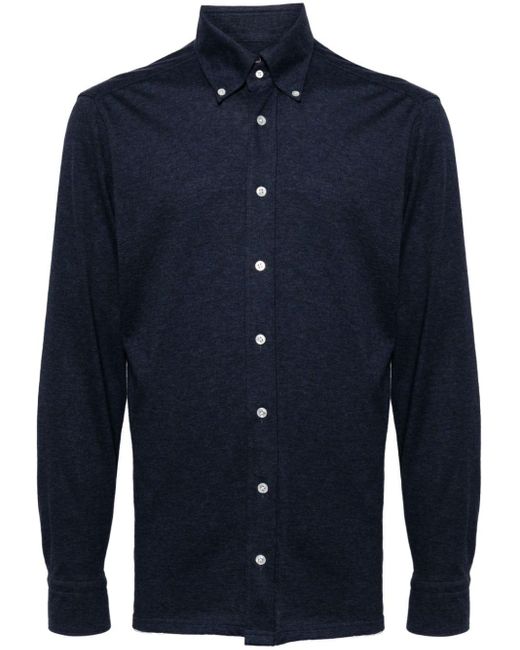 N.Peal Cashmere Hemd mit Button-down-Kragen in Blue für Herren