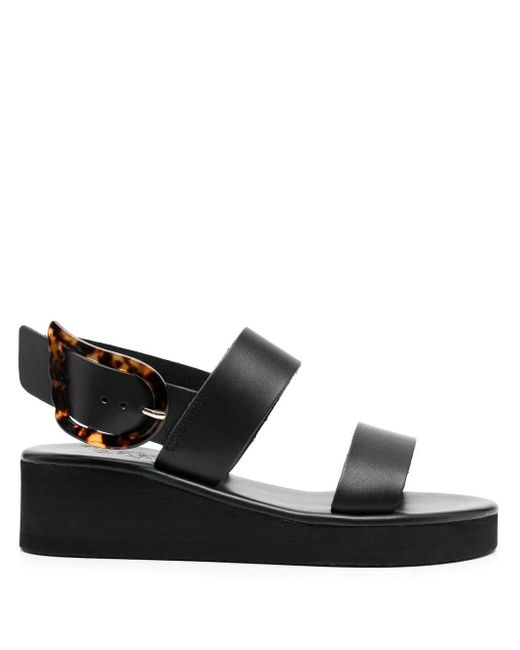 Sandali Con Zeppa E Doppia Fascia 45Mm di Ancient Greek Sandals in Black