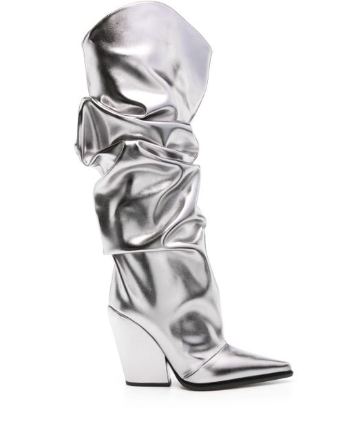 Alexandre Vauthier Avi 105mm Knee-high Boots White