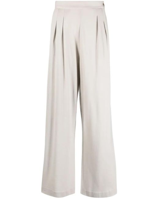 Fabiana Filippi White Wide Leg Wool Trousers