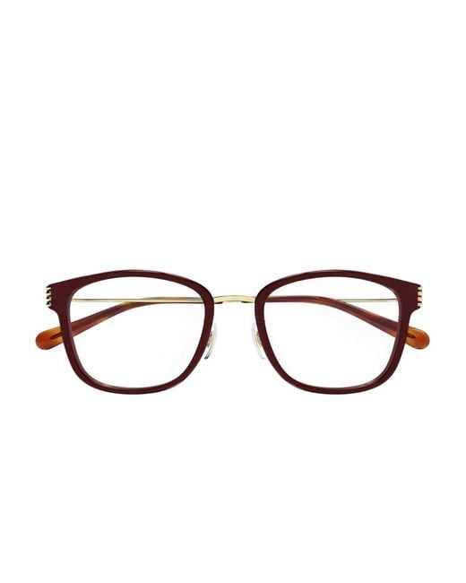 Gucci Brown Brille Mit Eckigem Gestell