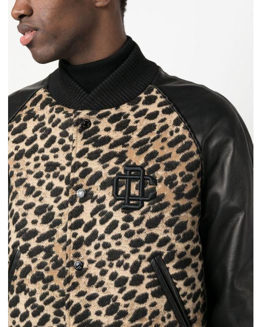 DSquared² Leopard-print Bomber Jacket in het Black voor heren