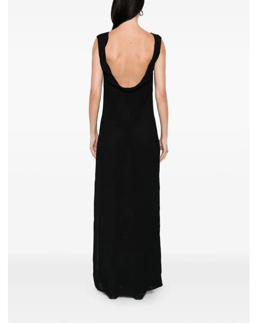 Matteau Black Cowl-Back Maxi Dress
