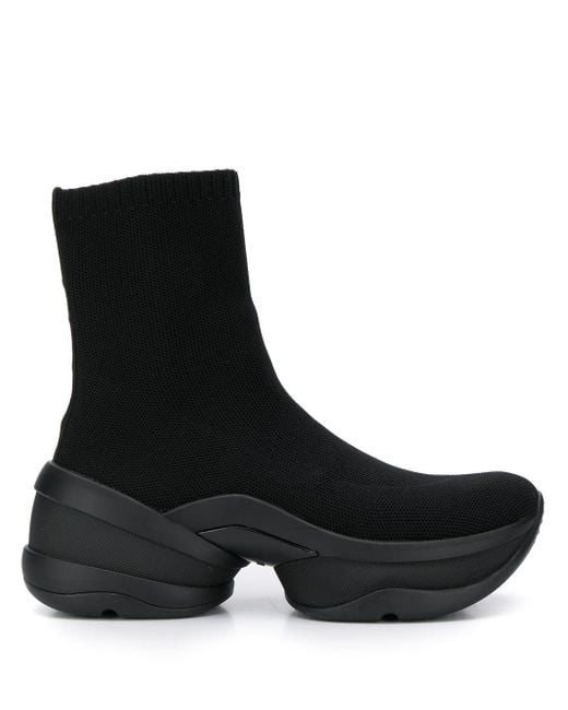 MICHAEL Michael Kors Black Olympia Stretch Knit Sock Sneakers