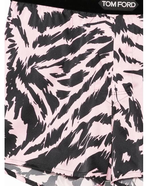 Tom Ford White Tiger-Print Logo-Patch Boxers for men