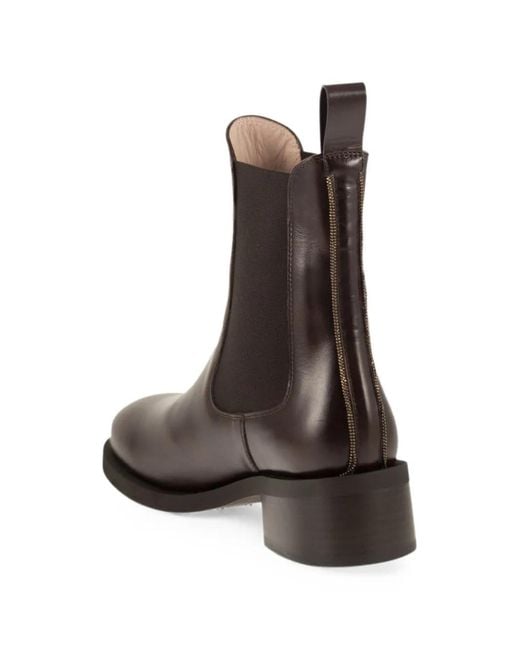 Fabiana Filippi Brown Chelsea Ankle Boots
