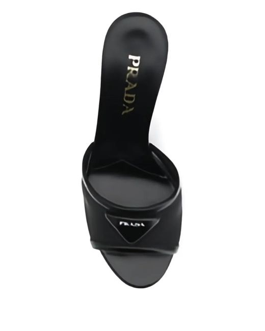 Prada Black Mesh Heeled Sandals