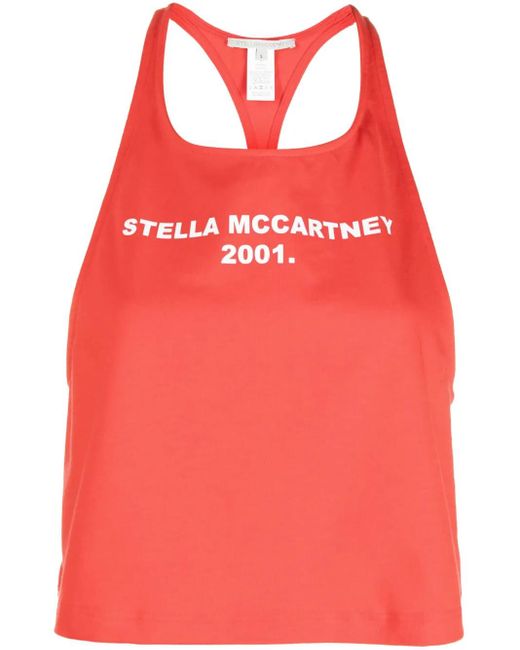 Stella McCartney Red Logo-Print Tank Top