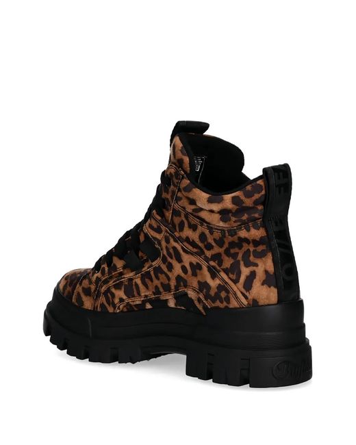 Buffalo Brown Aspha Nc Mid Leopard-Print Boots